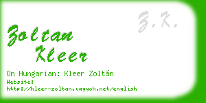zoltan kleer business card